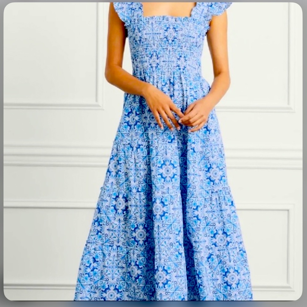 Hill House Nap Dress Blue Mosaic sz M